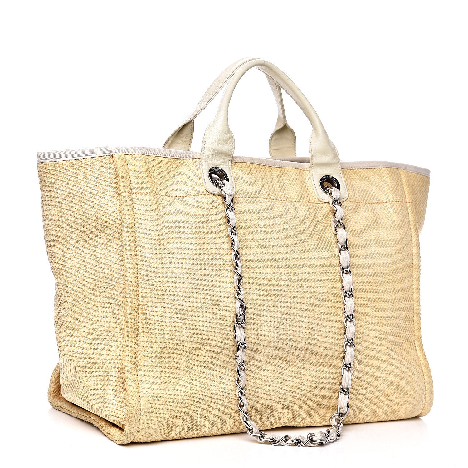 Chanel Woven Straw Raffia Medium Deauville Tote Beige 2 of 13