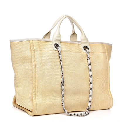 Chanel Woven Straw Raffia Medium Deauville Tote Beige 2 of 13