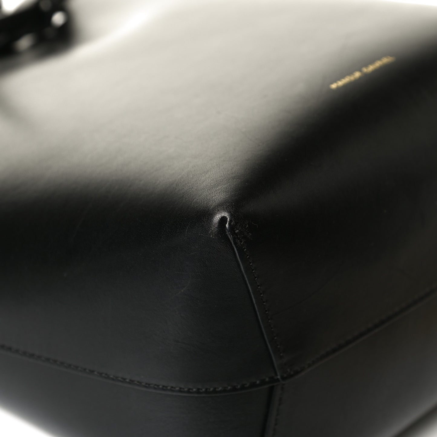 Calfskin Mini Bucket Bag Black Flamma