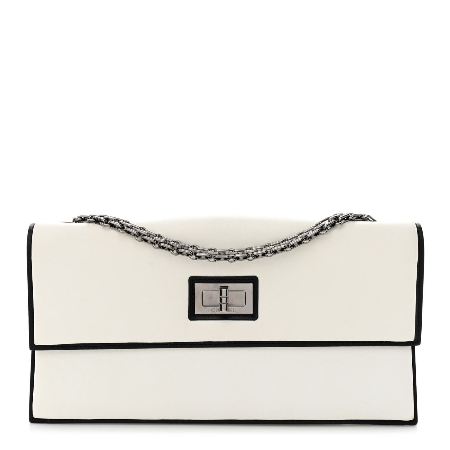 Lambskin Mademoiselle East West Flap White