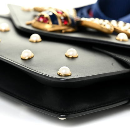 Gucci Nappa Pearl Studded Mini Queen Margaret Broadway Shoulder Bag Black 9 of 16