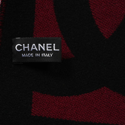 Chanel Cashmere Wool Silk CC Logo Stole Black Multicolor 3 of 3