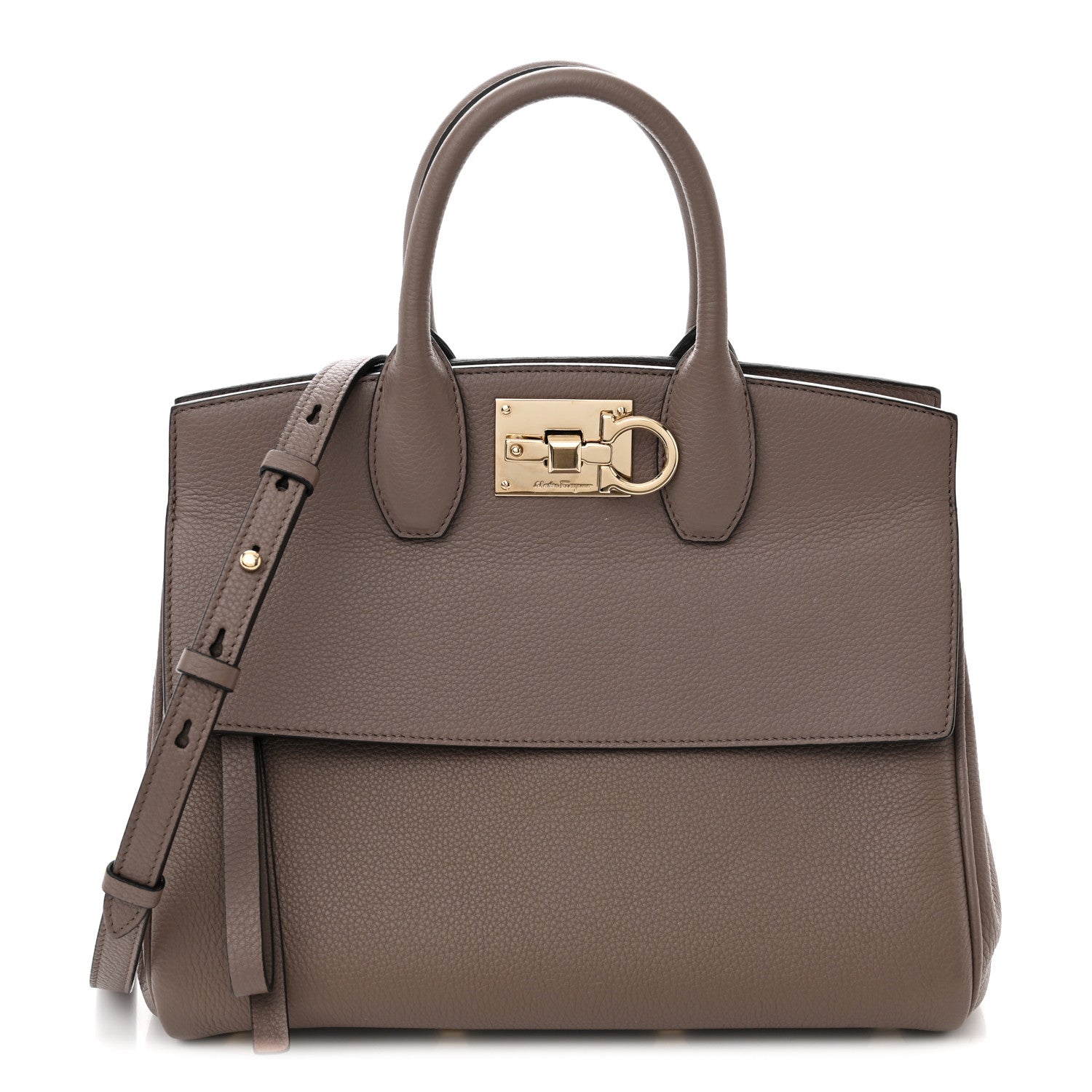 Salvatore Ferragamo Calfskin Studio Bag Caraway Seed 1 of 13
