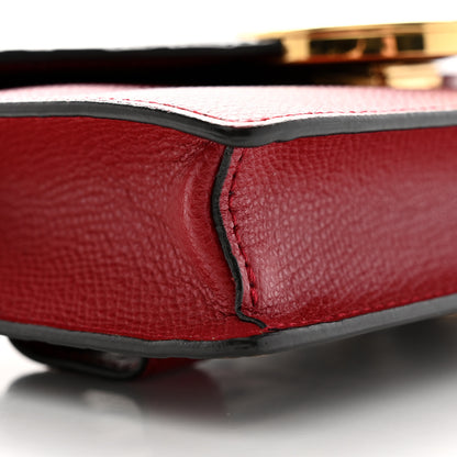 Fendi Vitello Cruise F is Fendi Bi-Color FF 1974 Embossed Envelope Belt Bag Maya Black Fragola 10 of 14