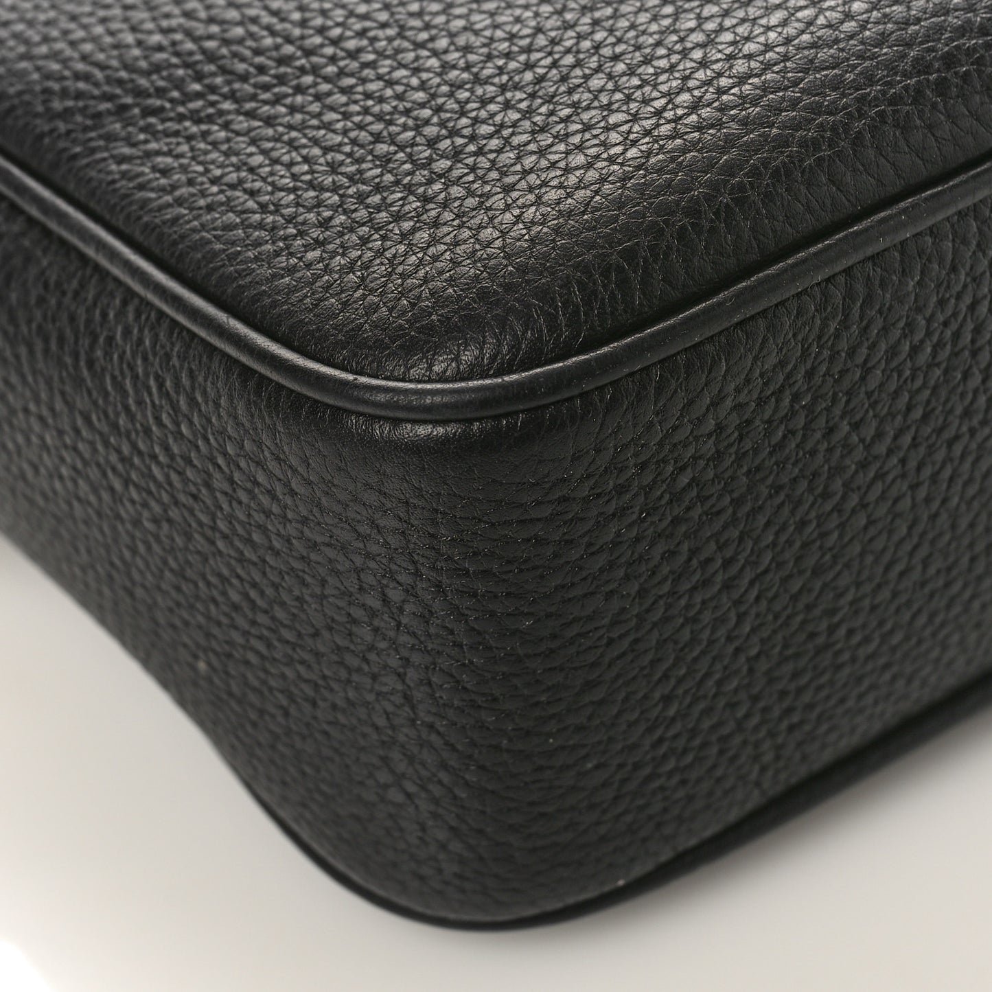 Pebbled Calfskin Small Soho Disco Bag Black