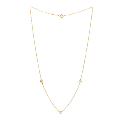 Tiffany 18K Yellow Gold Diamond .42ct Elsa Peretti Diamonds by the Yard 3 Station Necklace 3 of 4