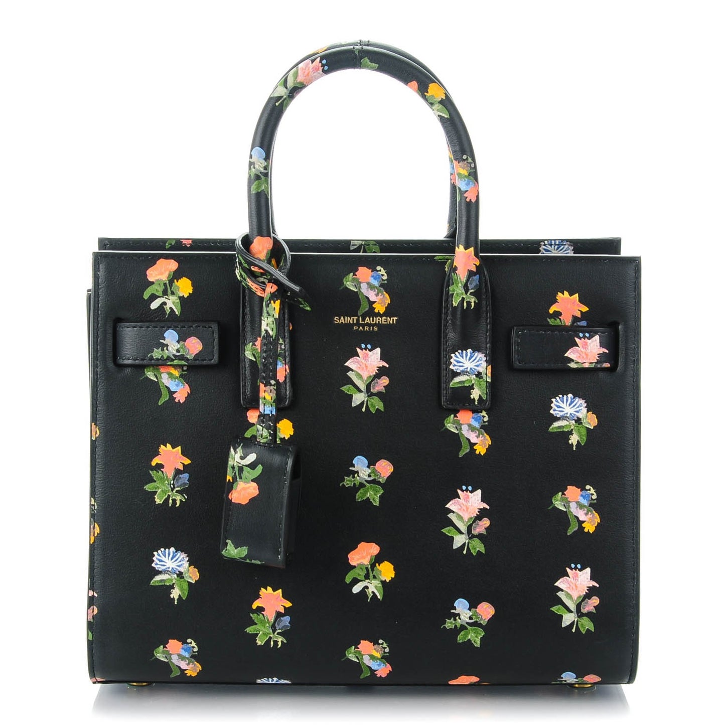 Calfskin Prairie Printed Nano Sac De Jour Black Multicolor