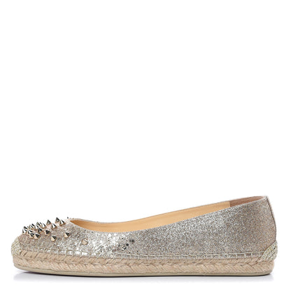 Christian Louboutin Glitter Aliochette Espadrilles 38 Light Gold 1 of 8