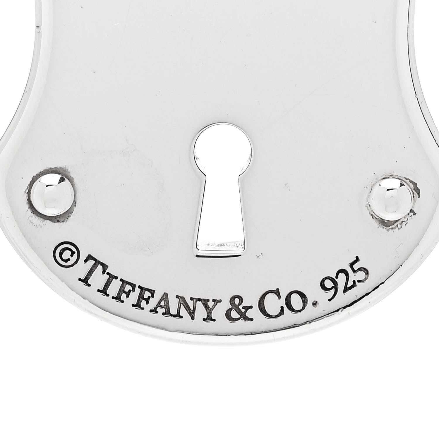 Tiffany Sterling Silver Diamond Emblem Lock Pendant 4 of 5
