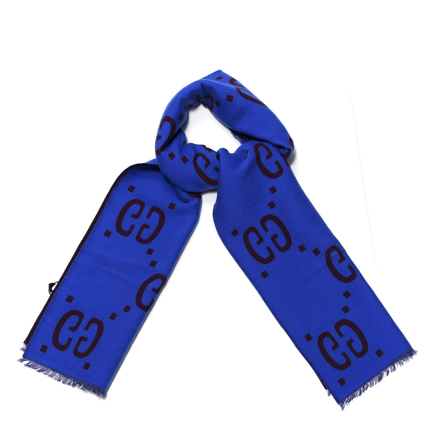 Wool Silk Monogram Jumbo GG Freedom Scarf Lacquer Blue