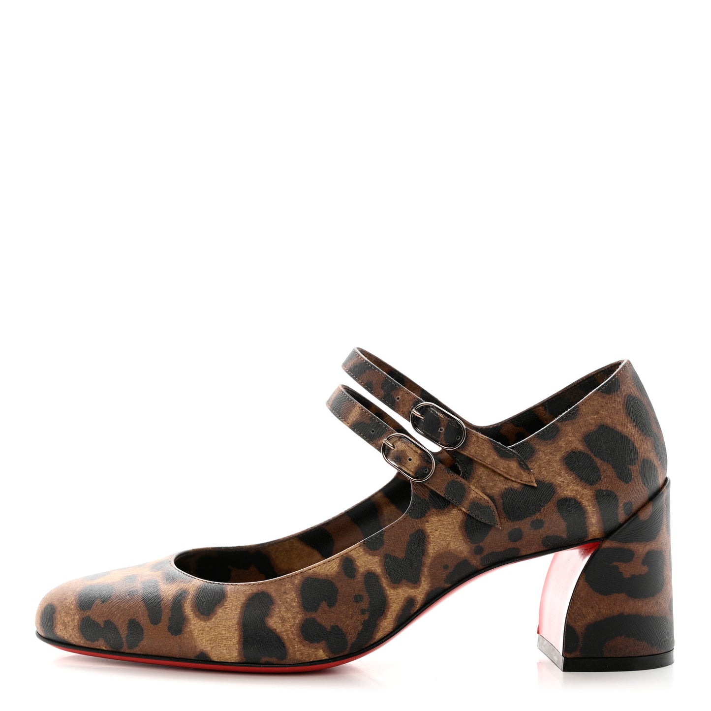 Calfskin Miss Jane Mary Janes 55 Pumps 36.5 Leopard