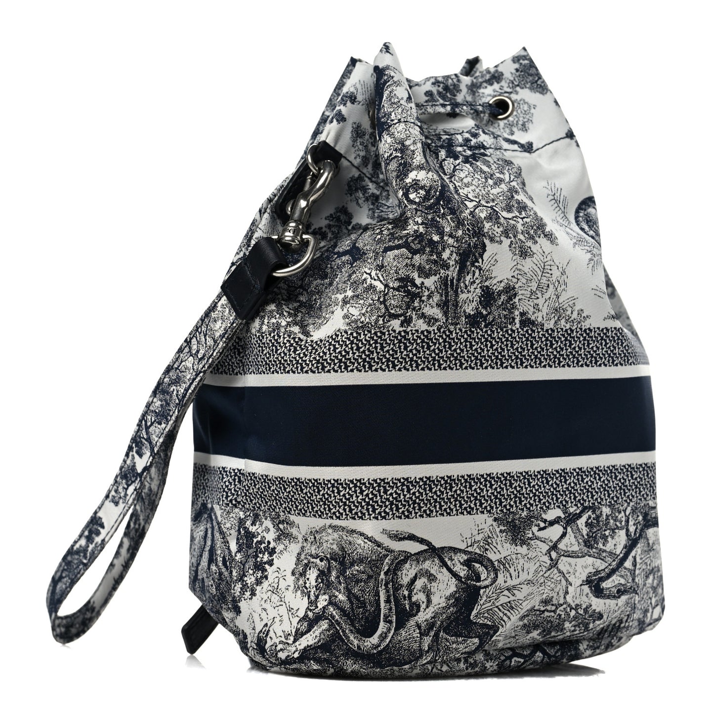 Technical Fabric Embroidered Toile De Jouy Sauvage DiorTravel Pouch Blue