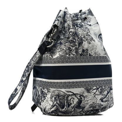 Christian Dior Technical Fabric Embroidered Toile De Jouy Sauvage DiorTravel Pouch Blue 3 of 10