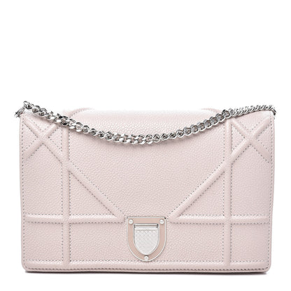 Christian Dior Grained Calfskin Diorama Wallet on Chain Pouch Rose Poudre 1 of 12