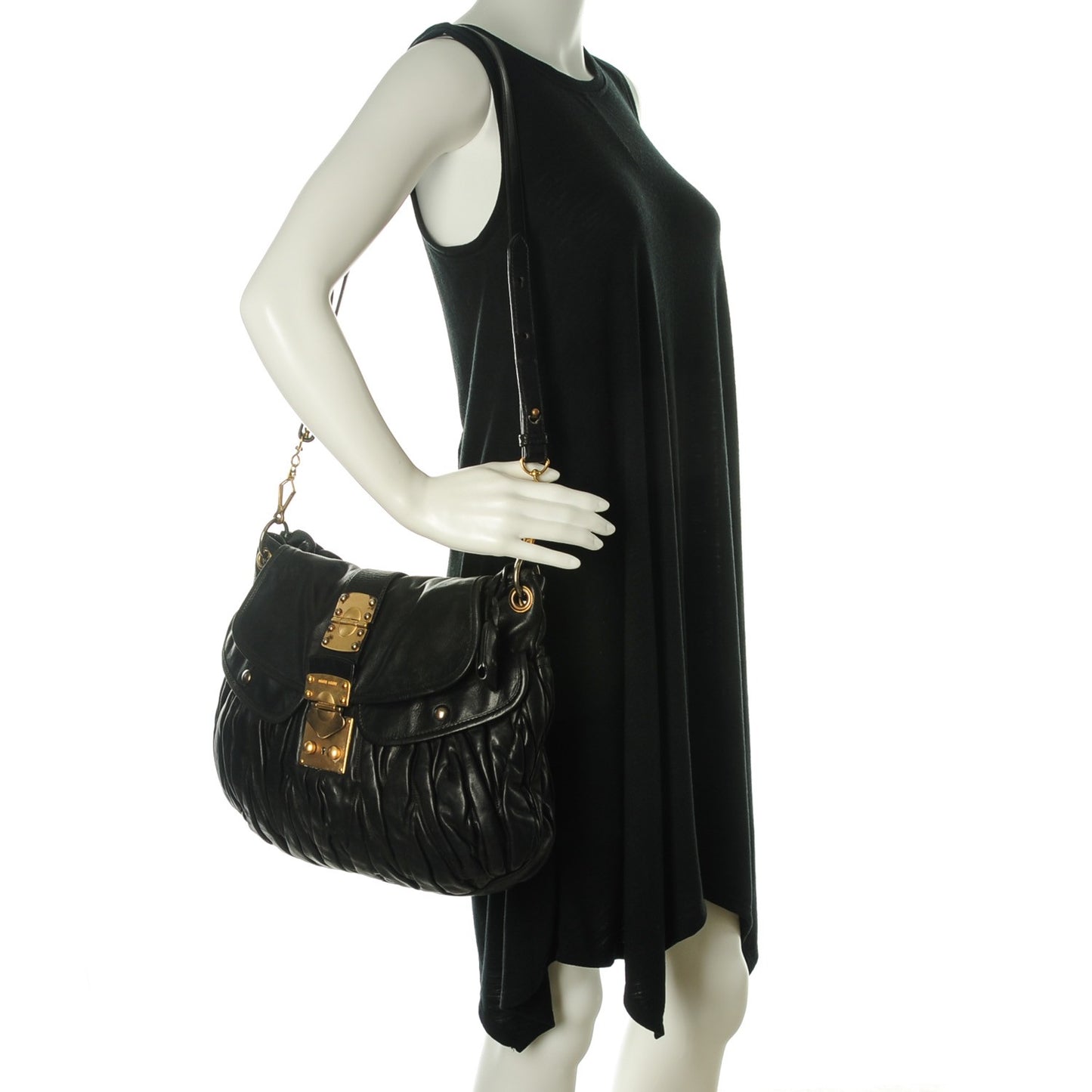 Nappa Matelasse Coffer Hobo Black