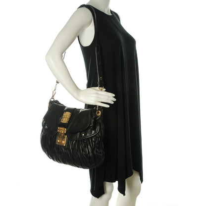 Miu Miu Nappa Matelasse Coffer Hobo Black 2 of 10