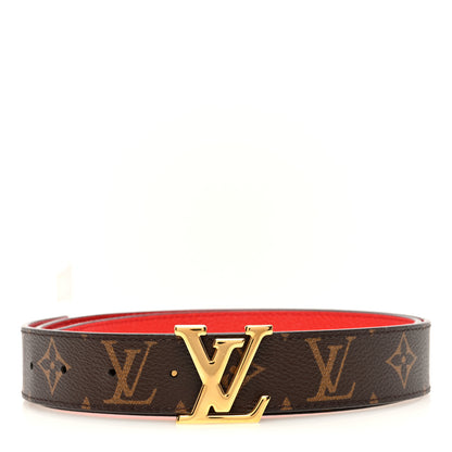 Louis Vuitton Calfskin Monogram LV Initiales Reversible Belt 90 36 Red 1 of 6