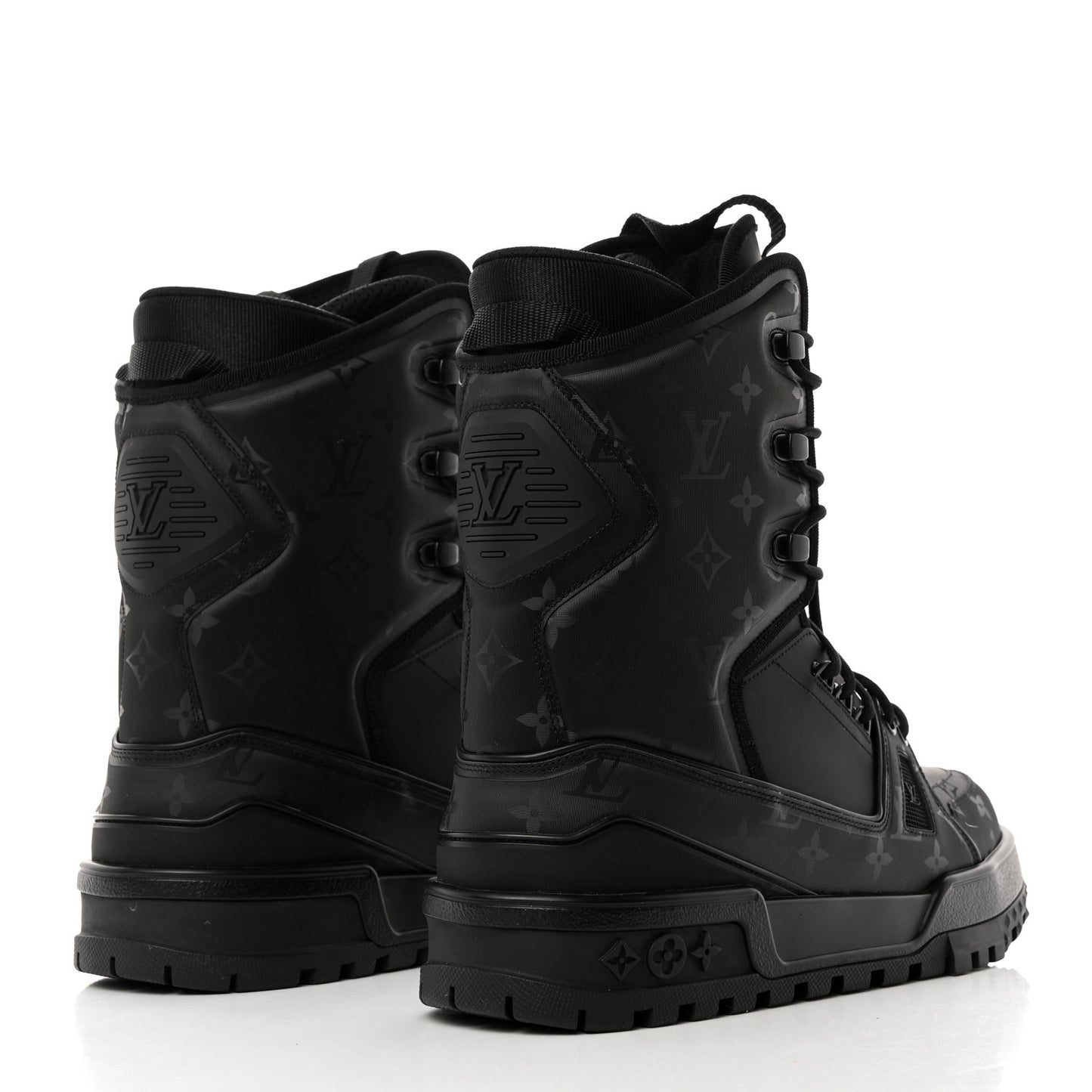 Monogram Mens LV Trainer Snow Snow Boots 8 Black