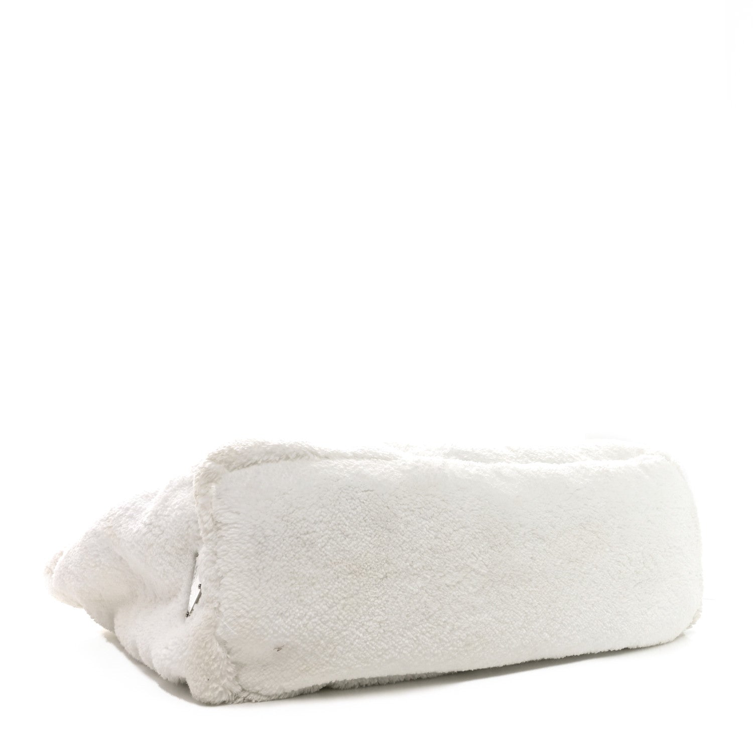 Prada Terry Cloth Tote Bag White Black 4 of 9