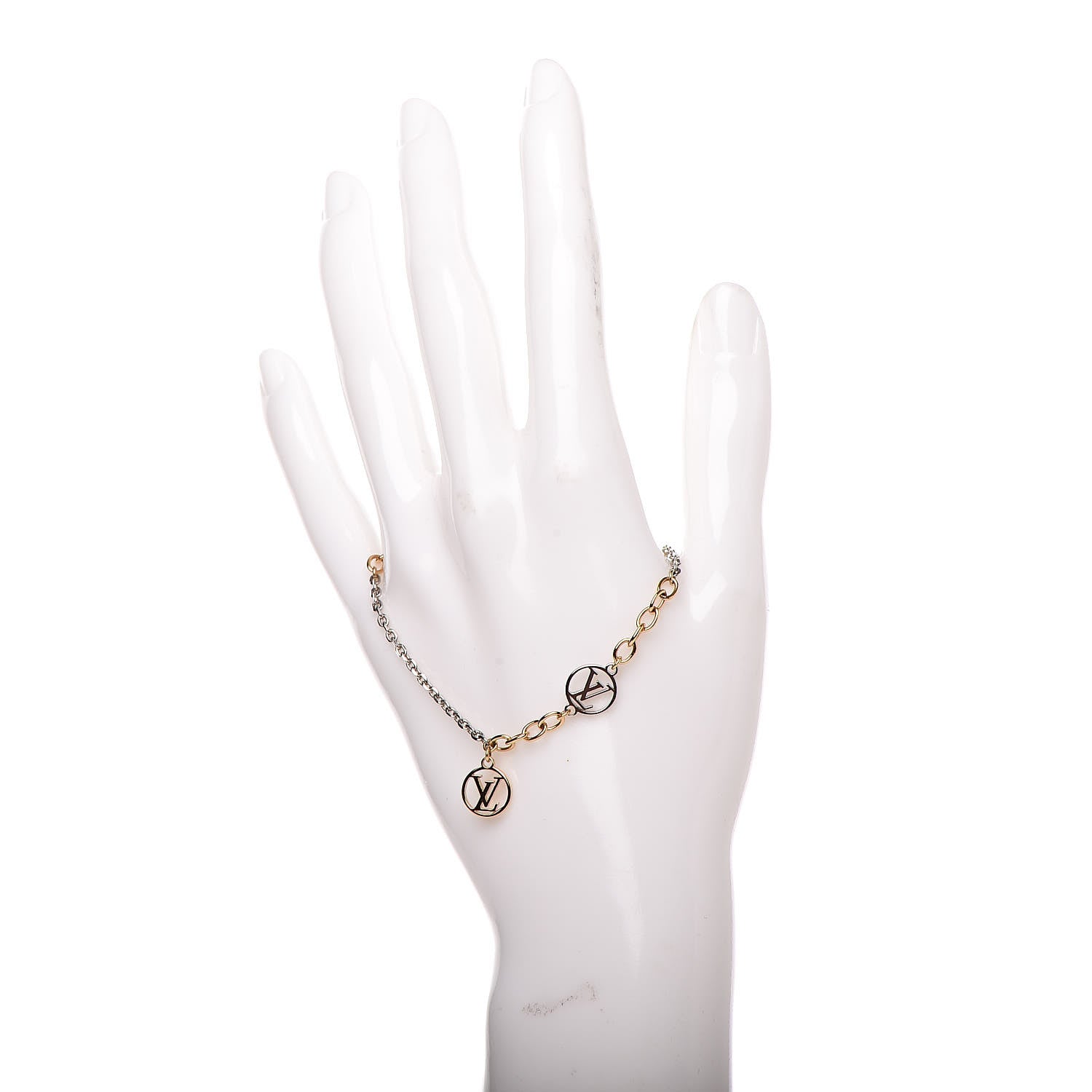 Louis Vuitton Logomania Bracelet Silver Gold 2 of 6