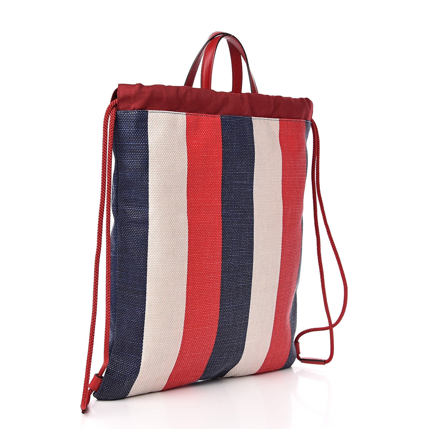 Canvas Logo Sylvie Stripe Drawstring Backpack Red