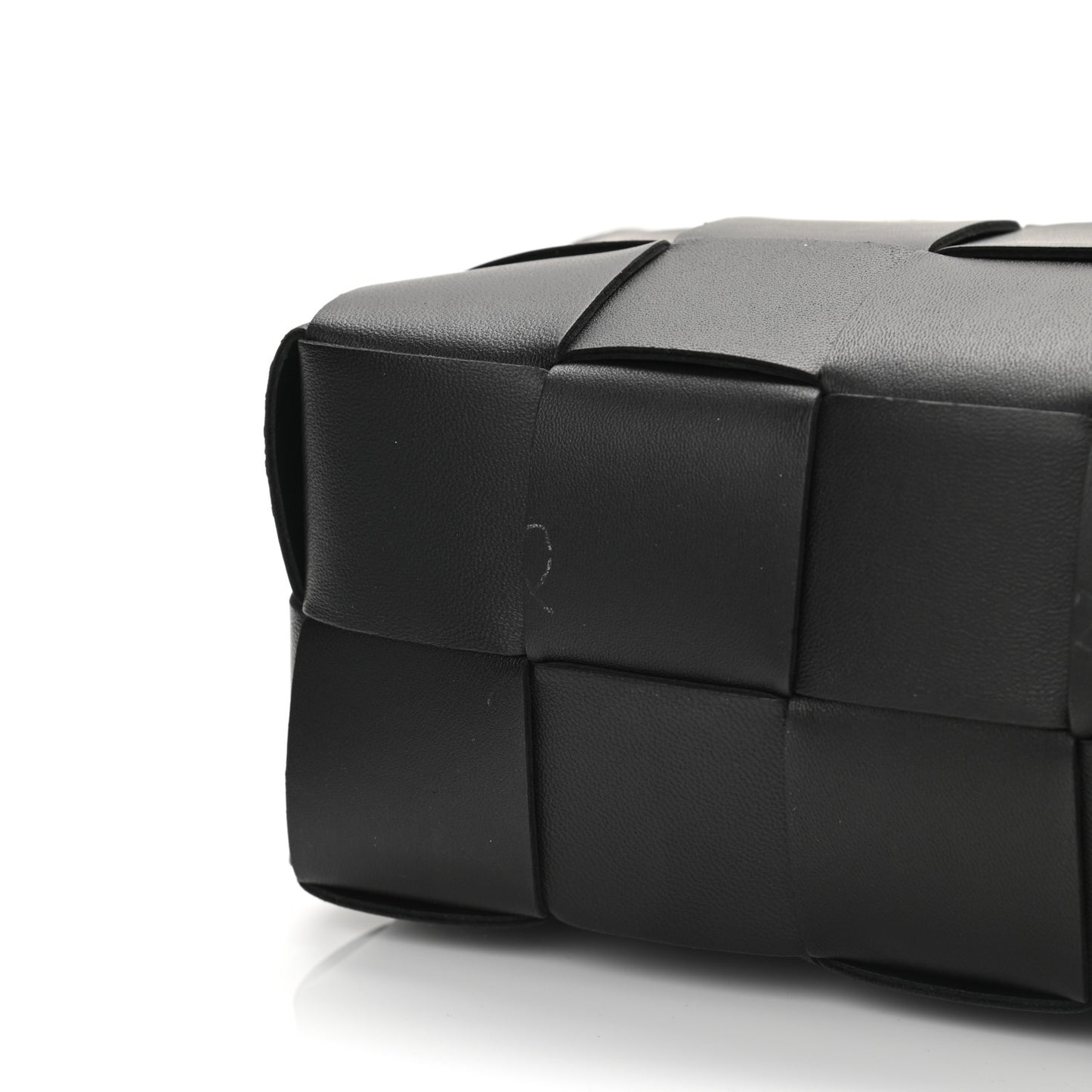 Lambskin Maxi Intrecciato Brick Cassette Bag Black