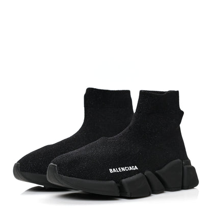 Balenciaga Technical 3D Recycled Knit Womens Speed 2.0 Sneakers 37 Monocolor Black 3 of 7