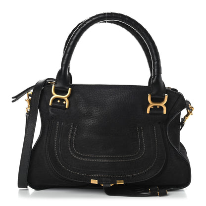 Chloe Nubuck Calfskin Medium Marcie Satchel Black 1 of 9