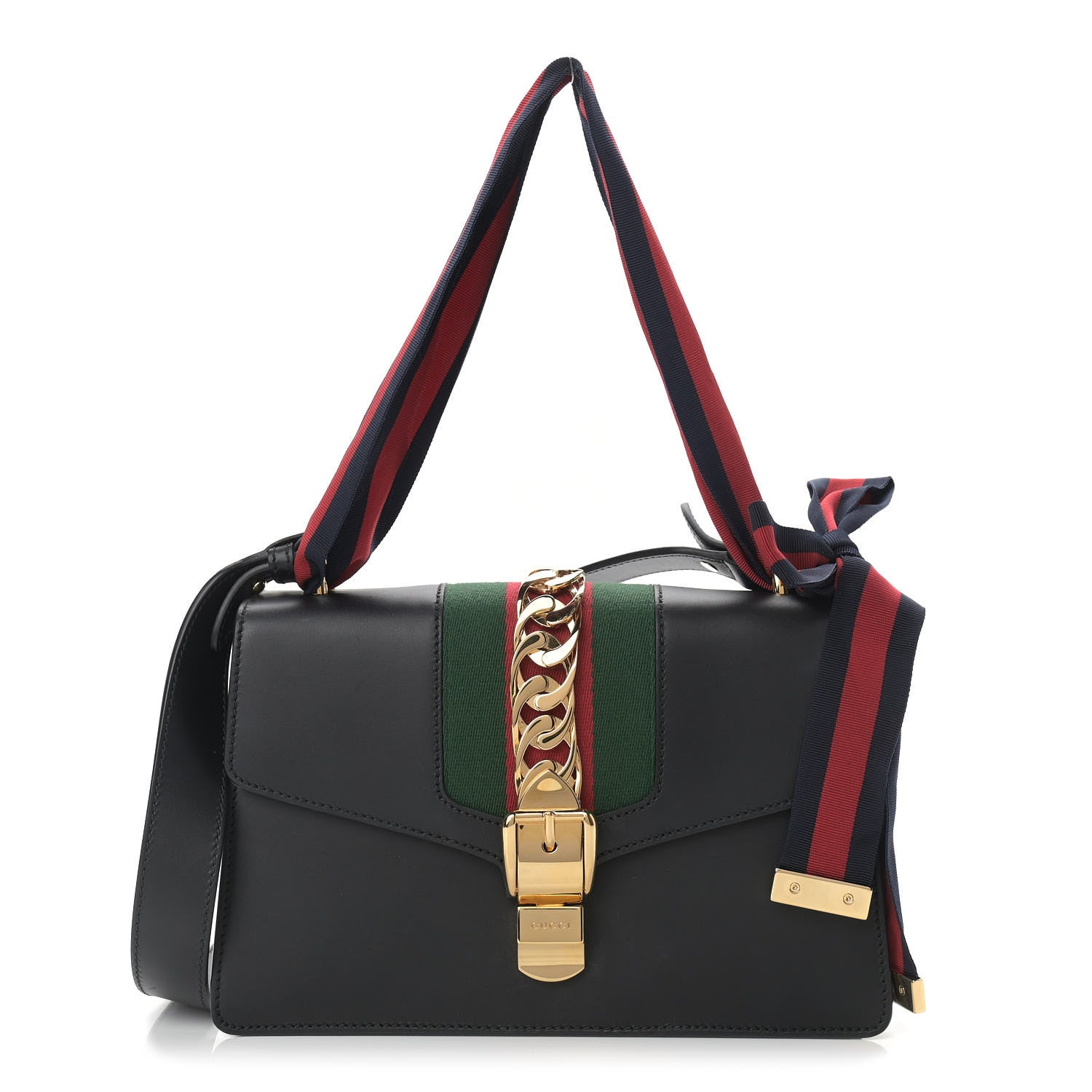Gucci Calfskin Small Sylvie Shoulder Bag Black 1 of 10