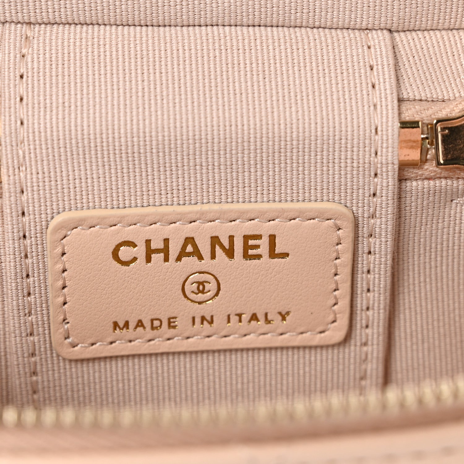 Chanel Caviar Quilted Mini Bag Charm With Chain Light Beige 4 of 6