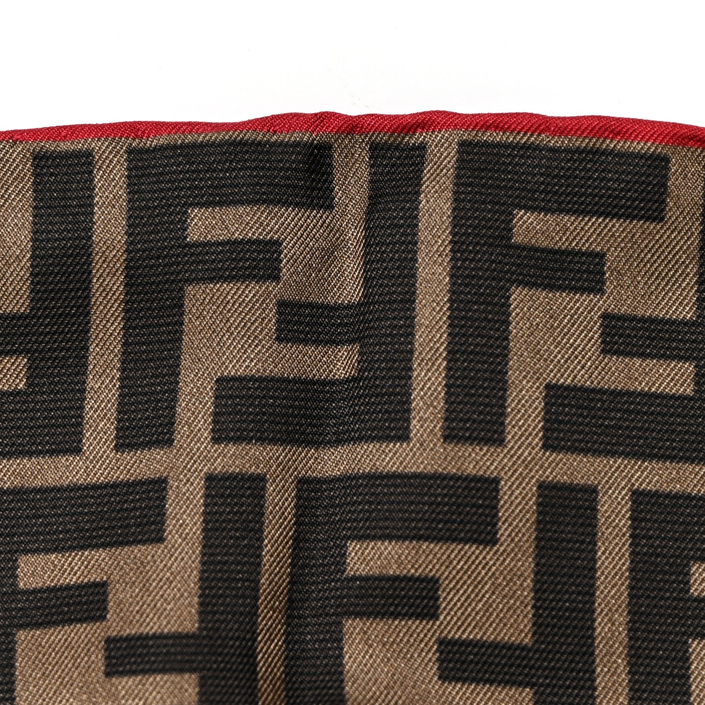 Silk FF Scarf Brown Black Red