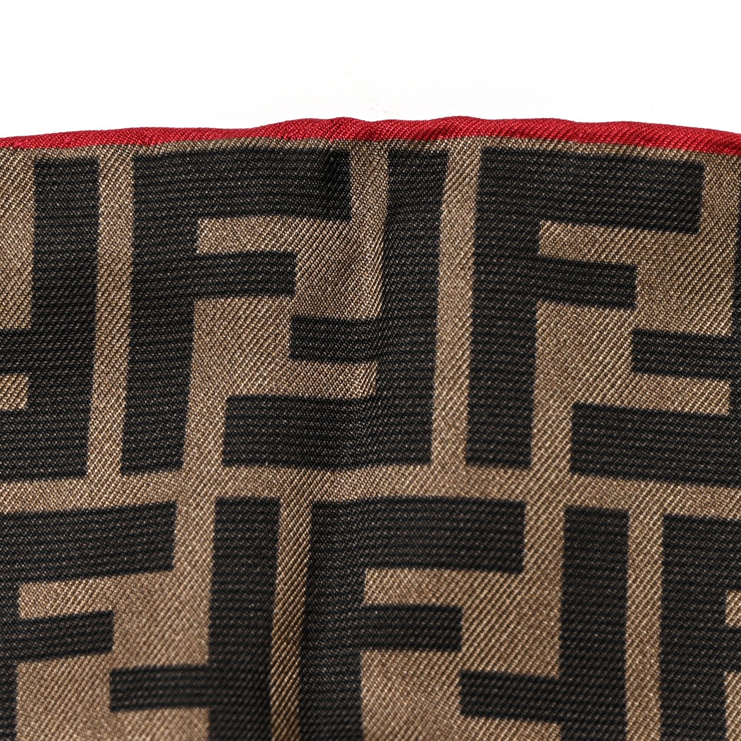 Fendi Silk FF Scarf Brown Black Red 4 of 4