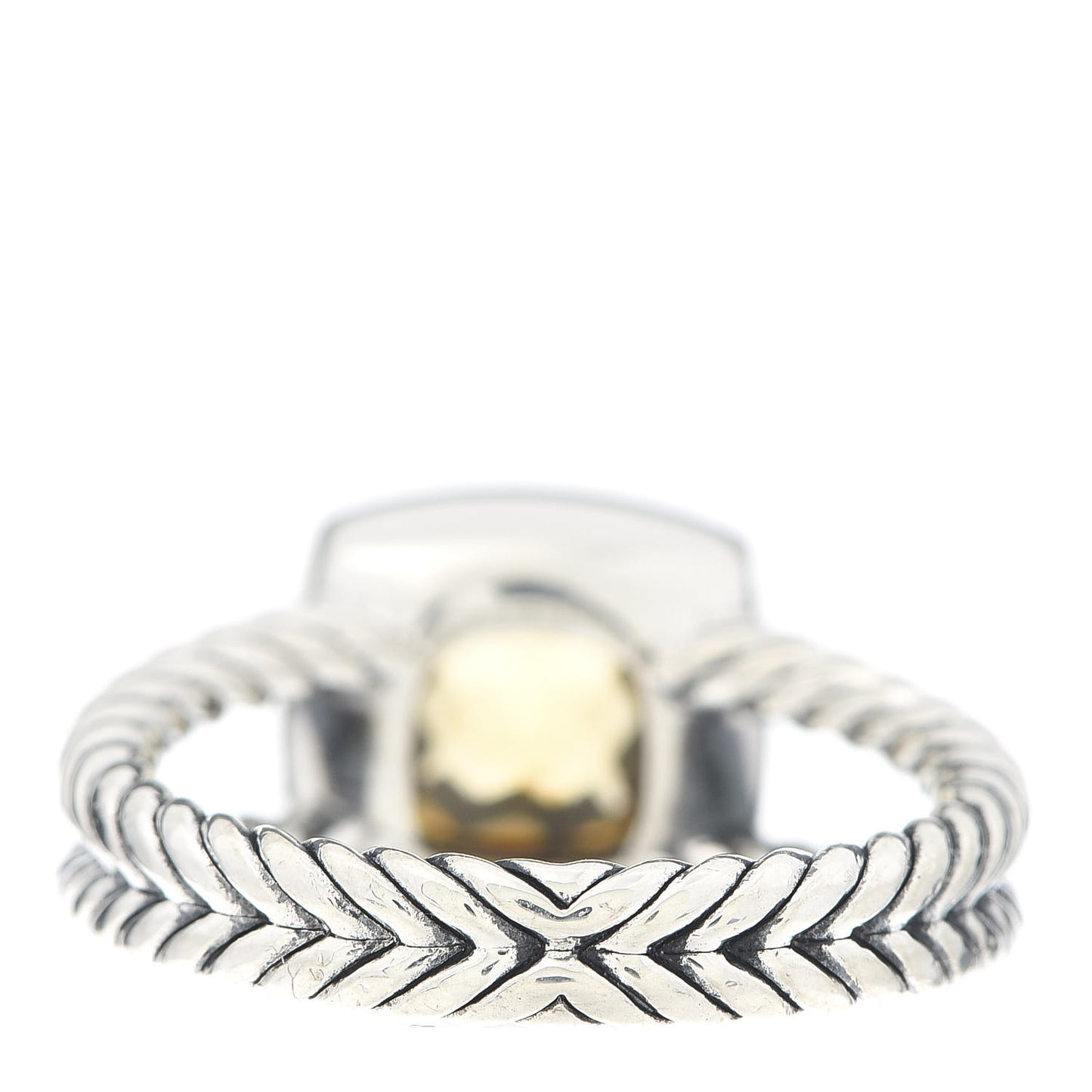 Sterling Silver Diamond Citrine 7mm Petite Albion Ring 54 7
