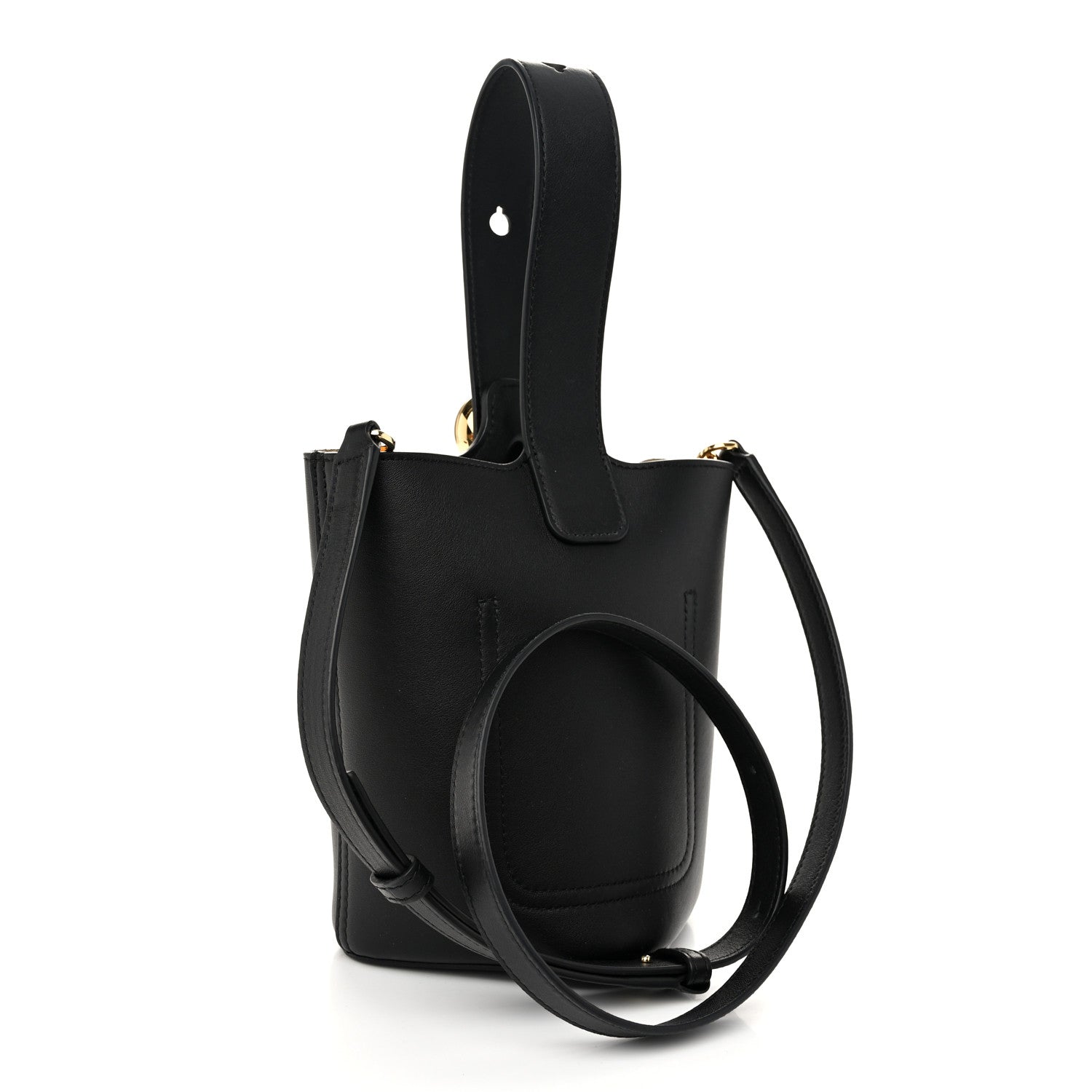Loewe Soft Grained Calfskin Mini Pebble Bucket Bag Black 3 of 9