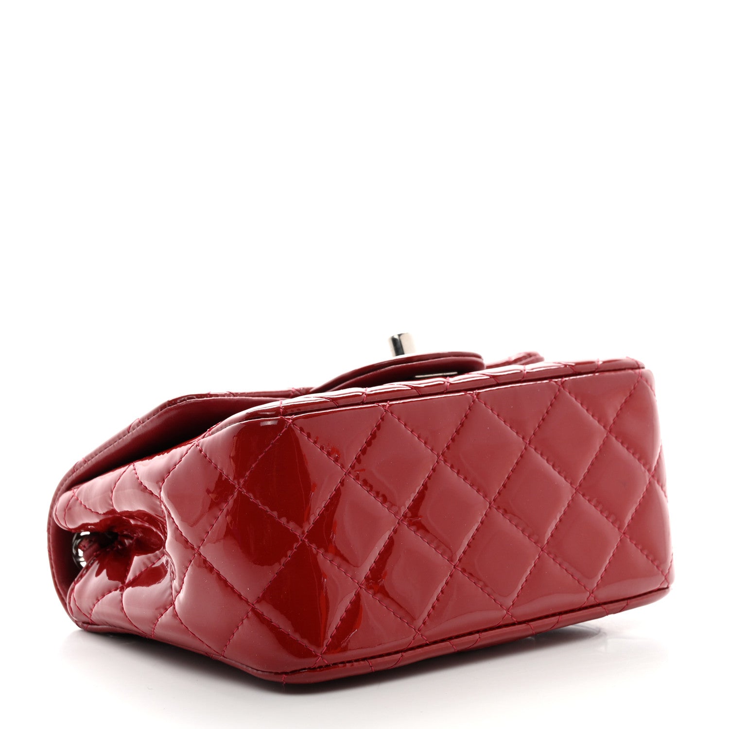 Chanel Patent Quilted Mini Square Flap Red 4 of 12