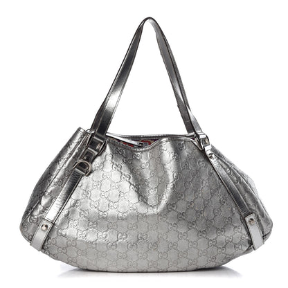 Gucci Guccissima Medium Abbey Shoulder Bag Silver 1 of 13