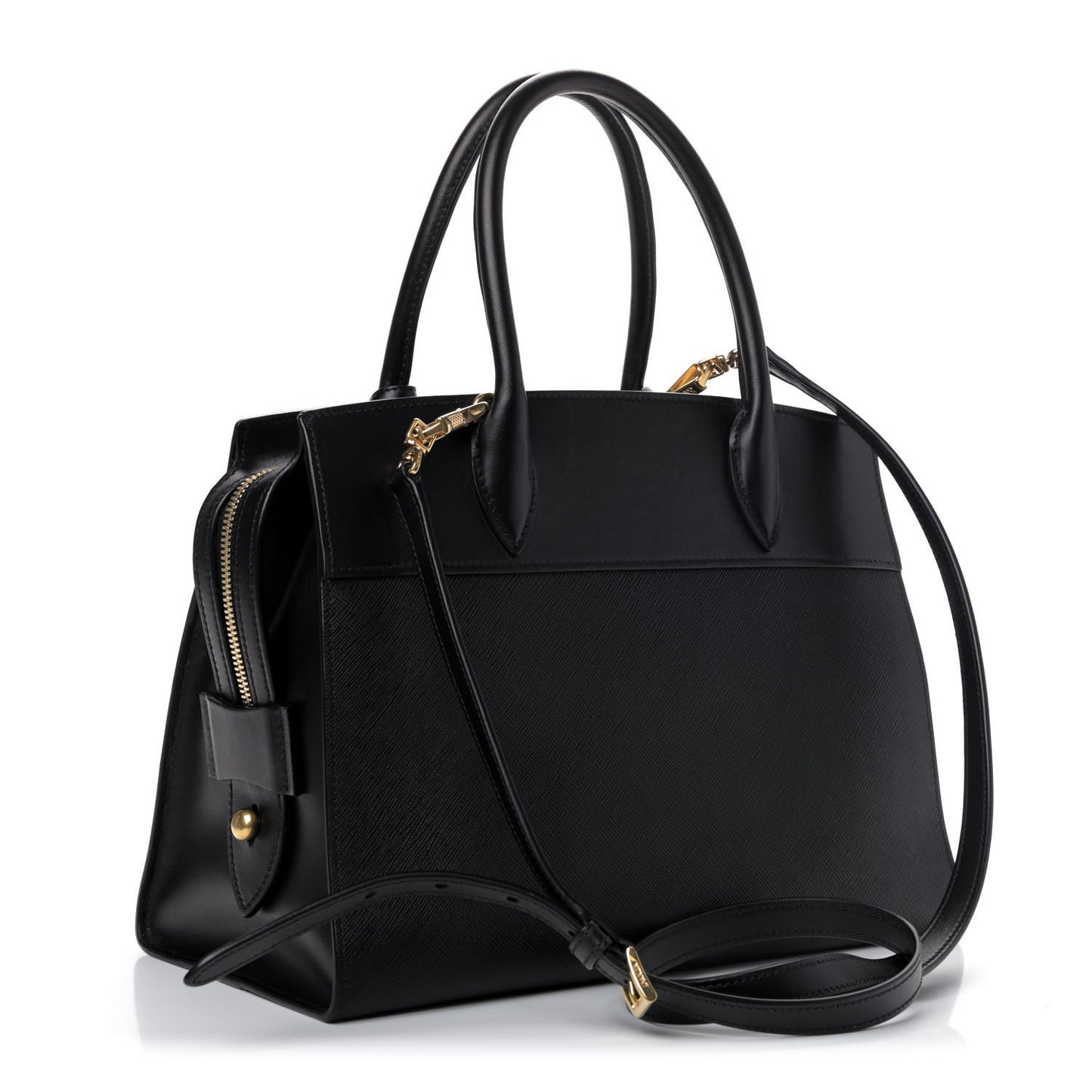 Saffiano City Calfskin Small Esplanade Tote Black