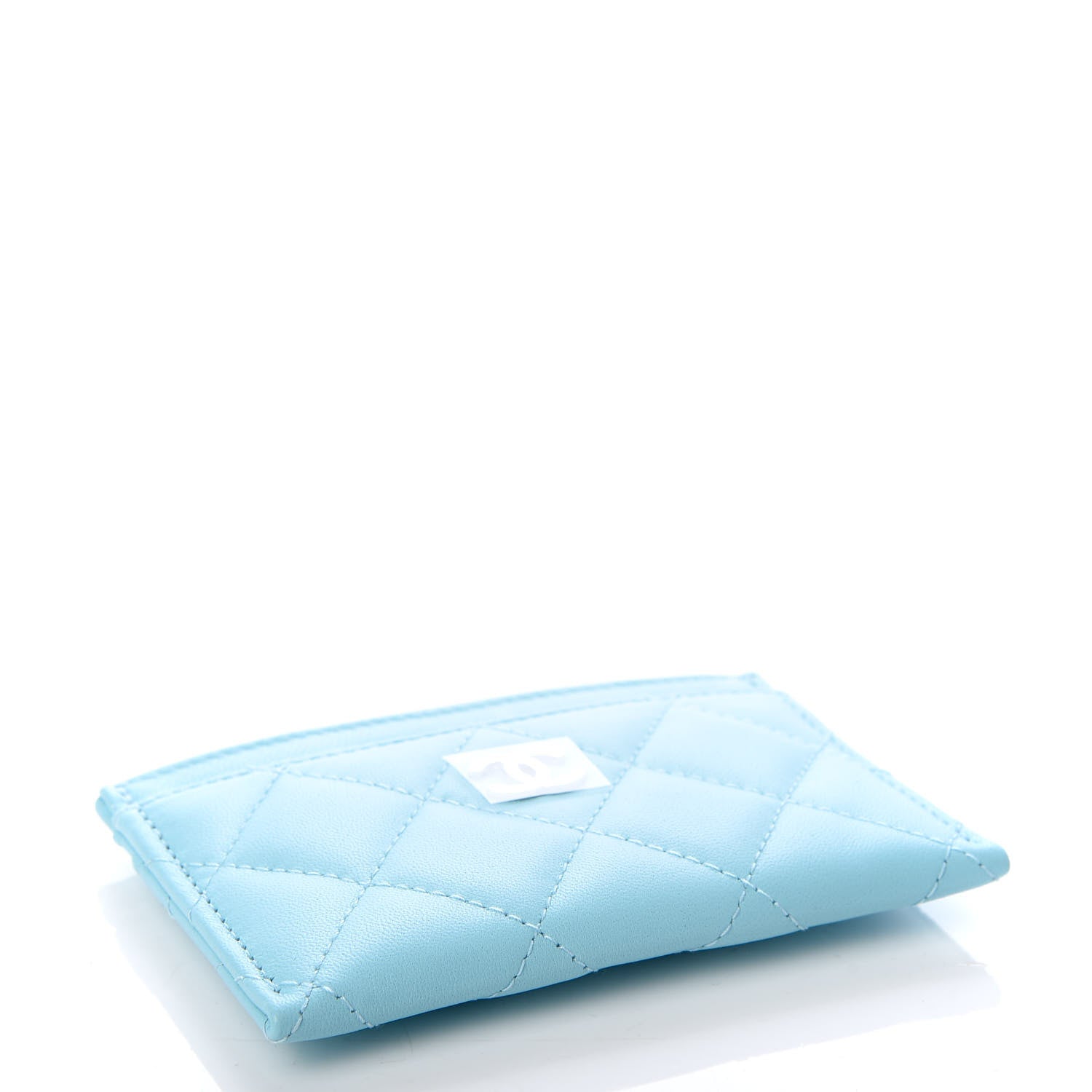 Chanel Lambskin Quilted Card Holder Neon Blue 4 of 9