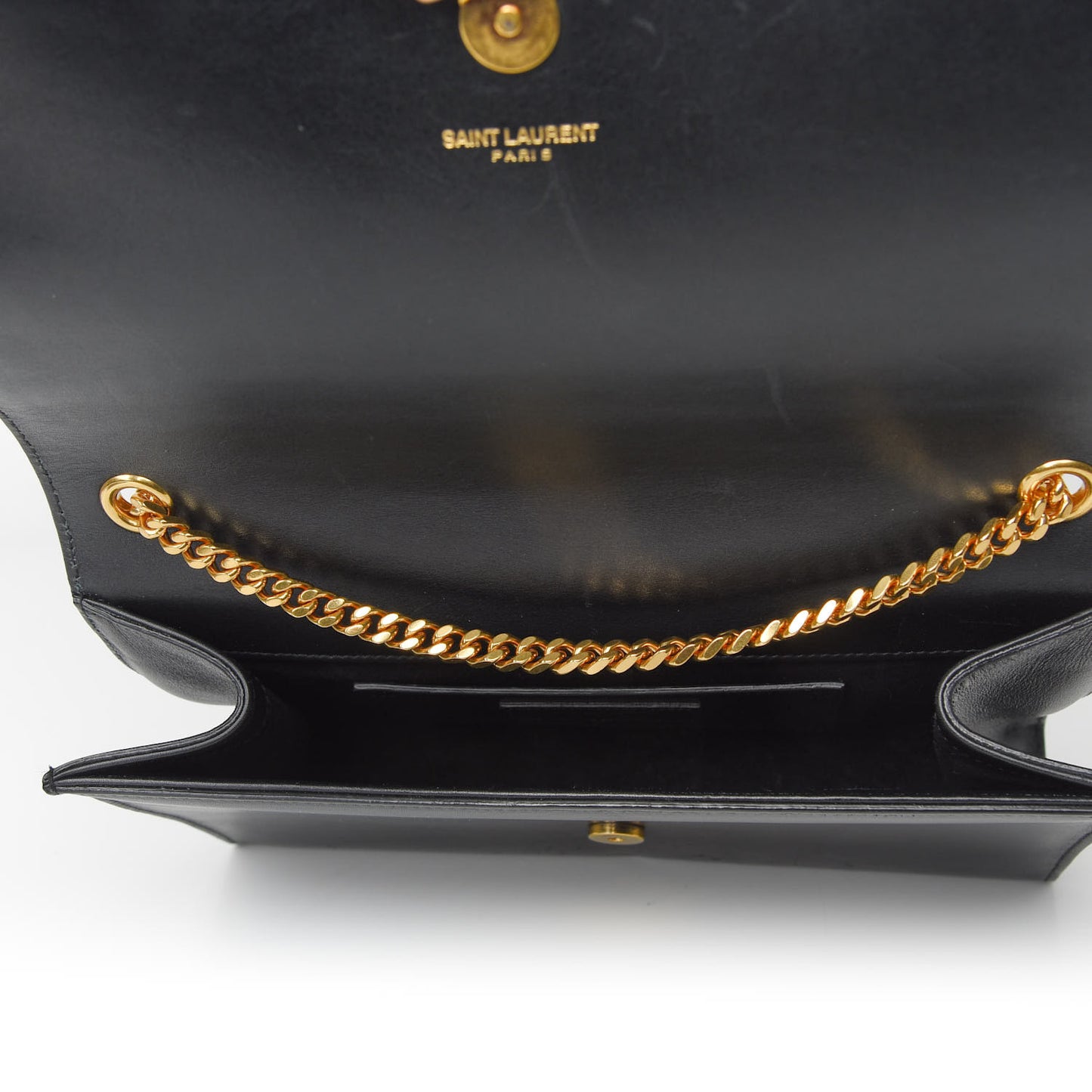 Smooth Calfskin Medium Classic Monogram Kate Tassel Satchel Black