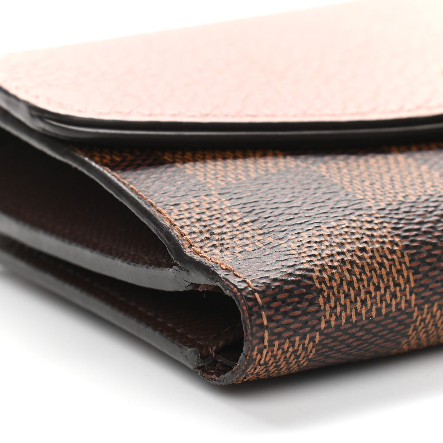 Damier Ebene Normandy Compact Wallet Rose Ballerine