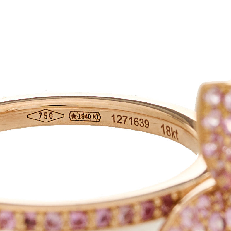 18K Rose Gold Pink Sapphire Petit Garden Ring 53 6.5