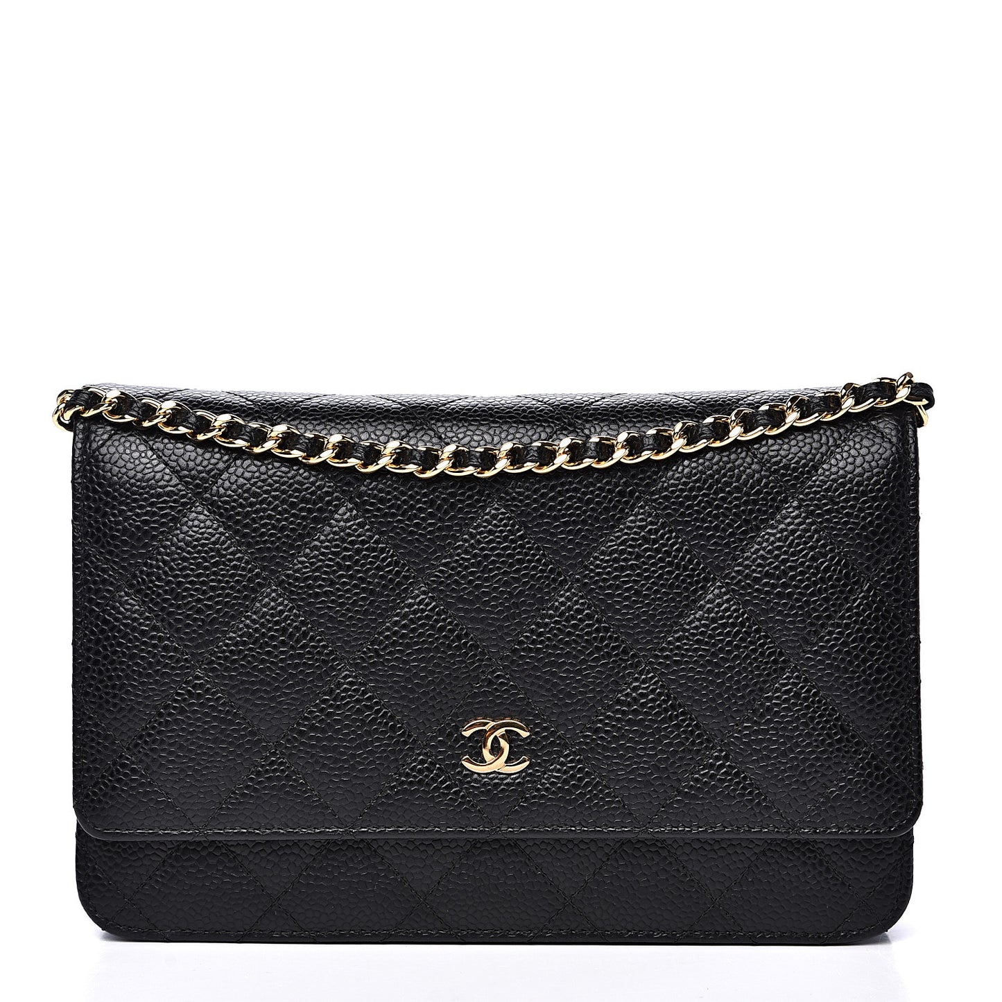 Caviar Quilted Wallet On Chain WOC Black