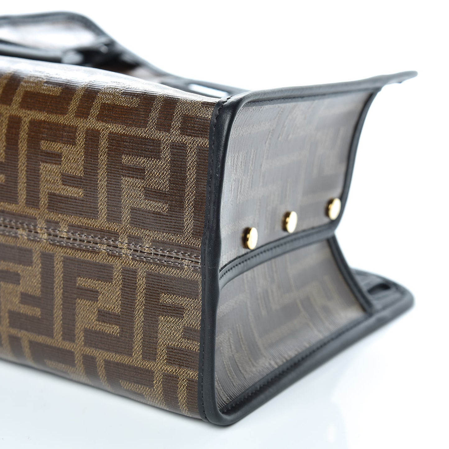 Glazed Fabric Vitello Century FF 1974 Stamp Patch Mini Peekaboo Defender Cover Mogano Panna Black