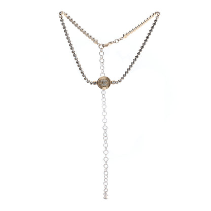 Chanel Crystal CC Chain Short Necklace Gold 3 of 5