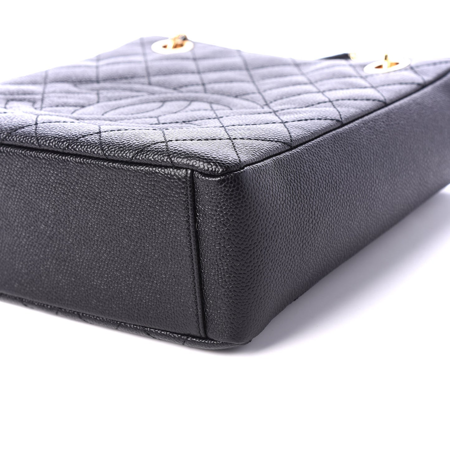 Caviar Quilted Petit Shopping Tote PST Black
