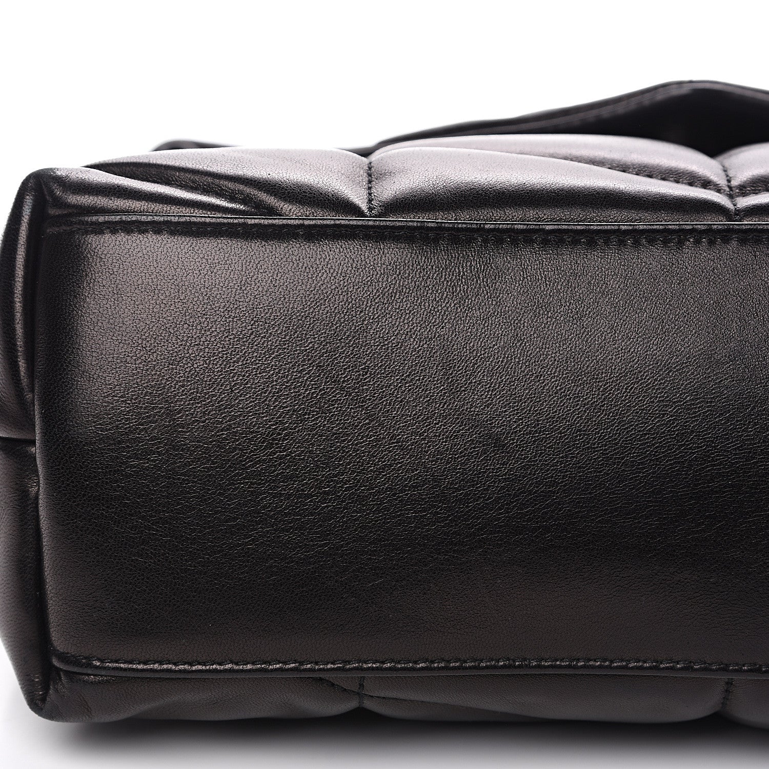 Saint Laurent Lambskin Quilted Small Loulou Puffer Monogram Chain Satchel Black 9 of 11