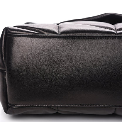 Saint Laurent Lambskin Quilted Small Loulou Puffer Monogram Chain Satchel Black 9 of 11
