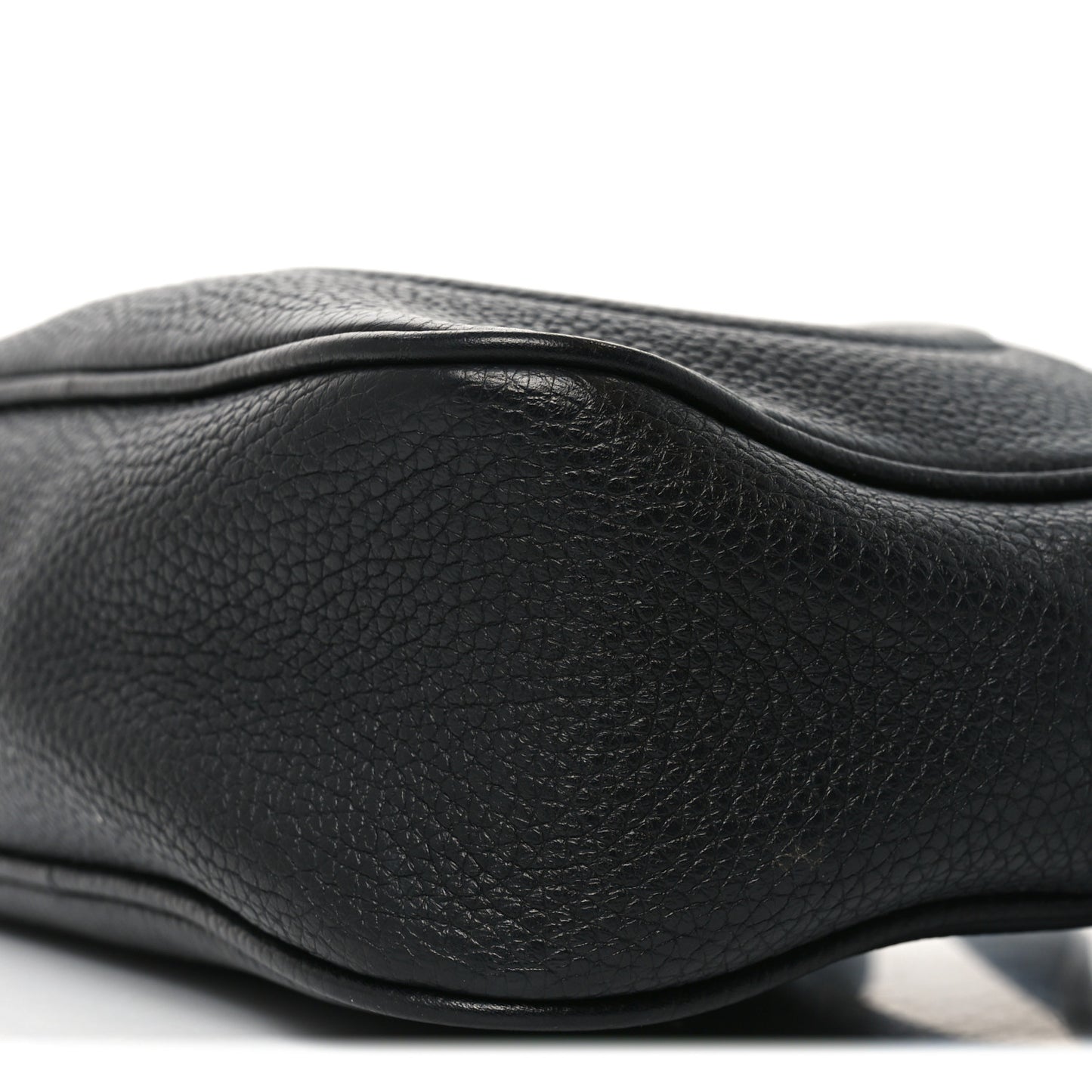 Pebbled Calfskin Small Soho Disco Bag Black