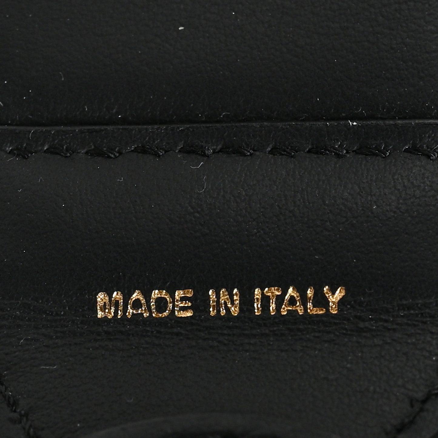 Calfskin Sequin FF Strap You Black Gold