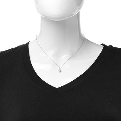 Tiffany Platinum Diamond 6mm Elsa Peretti Teardrop Pendant Necklace 2 of 6